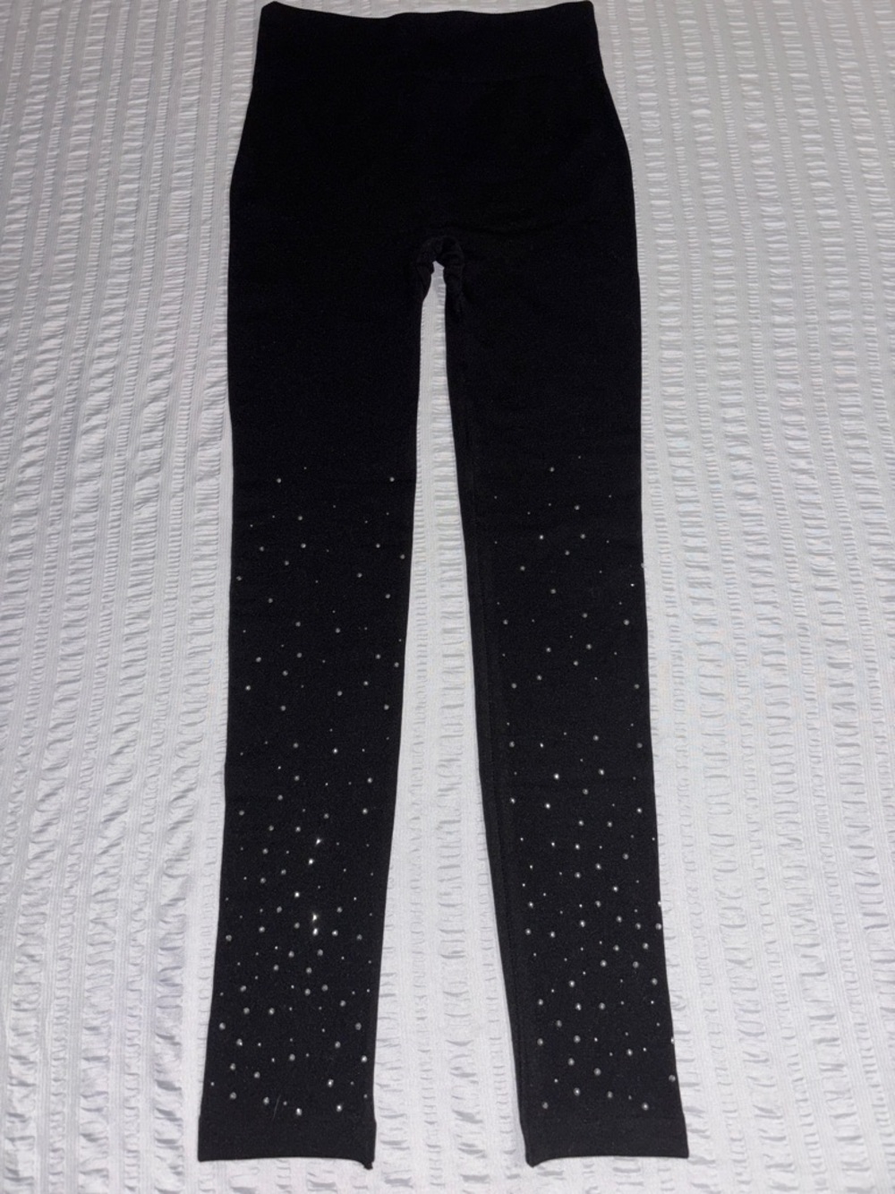 OPPA! Sz S/m Black Leggings with Rhinestone Embellishment and warm fuzzy lining